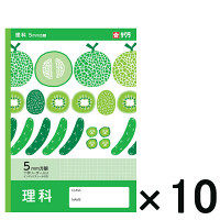 【アウトレット】サクラクレパス 学習帳B5 理科 5mm方眼十字リーダー入 1パック（10冊入） NY41
