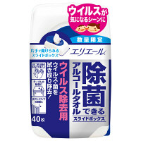 ウェットティッシュ　除菌シート アルコール除菌　本体40枚入　ボックス　エリエール 除菌アルコールタオルウイルス除去用 大王製紙