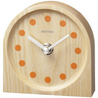 使用不可【アウトレット】リズム　スタンダードスタイル133　ナチュラルオレンジ　1個　掛置兼用クオーツ時計