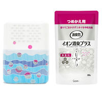 【ロハコ限定デザイン】消臭力 クリアビーズ イオン消臭プラス 無香料 本体＋詰め替え2個 セット エステー 限定