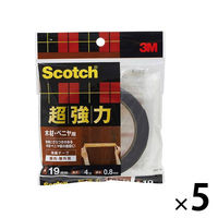 木材・ベニヤ用　超強力両面テープ　SMZ-19　幅19mm×長さ4m　スコッチ(R)　スリーエム　ジャパン　3M　1セット（5巻入）