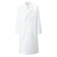 KAZEN メンズ診察衣W型長袖（ドクターコート） 医療白衣 ホワイト ダブル L 115-20（直送品）