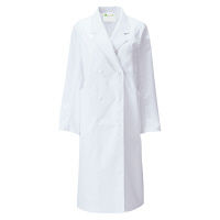 KAZEN レディス診察衣W型長袖（ドクターコート） 医療白衣 ホワイト ダブル M 125-70（直送品）