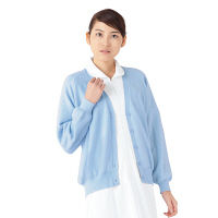 KAZEN カーディガン 女性用 長袖 サックスブルー（水色） 4L 189-99（直送品）
