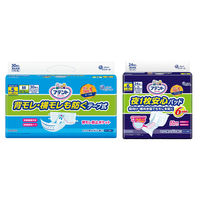 アテント 背モレ・横モレも防ぐ テープ Mサイズ 30枚 + 夜用パッド 夜1枚安心 6回吸収 24枚 1セット（各1個） 大王製紙