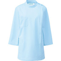 KAZEN レディス医務衣七分袖 （ナースジャケット） 医療白衣 サックスブルー（水色） S 268-11（直送品）