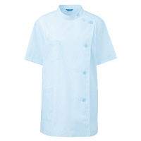 KAZEN レディス医務衣半袖 （ナースジャケット） 医療白衣 サックスブルー（水色） 5L 360-31（直送品）