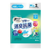 肌ケア アクティ 大人用おむつ うす型パンツ 消臭抗菌プラス 2回分吸収 M～L お試し1パック（2枚） 日本製紙クレシア