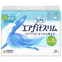 【アウトレット】ナプキン　羽つき　21.0cm　ソフィエアフィットスリム　26枚入　ユニ・チャーム