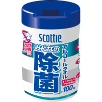 ウェットティッシュ　アルコール除菌　本体　100枚入　スコッティアルコールタオルみんなの除菌　日本製紙クレシア