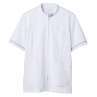 住商モンブラン ジャケット（メンズ・半袖） 医務衣 医療白衣 白/グレー L 72-856（直送品）