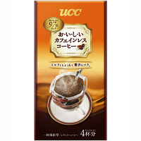 【ドリップコーヒー】UCC上島珈琲　おいしいカフェインレスコーヒー　アロマリッチ　1箱（4袋入）