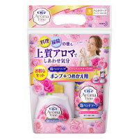 【アウトレット】ビオレu　アロマタイム泡ハンドソープローズ　1セット（本体+替:630mL）　花王