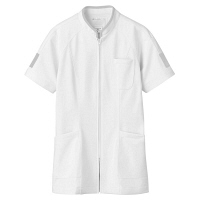 住商モンブラン ジャケット（レディス・半袖） ナースジャケット 医療白衣 白/ピンク LL 73-1272（直送品）