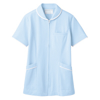 住商モンブラン ナースジャケット（半袖） 医療白衣 レディス サックスブルー（水色）/白 M 73-1566（直送品）