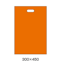 スーパーバッグ　LDPE丸抜きポリ袋　オレンジ　L　ソフトタイプ　25003070　1袋（50枚入）