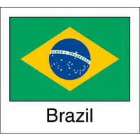 ササガワ 国旗シール Brazil 22-2525 1袋（96片（24片×4シート）入×10冊）（取寄品）