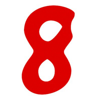 ササガワ アドポップ 数字 赤抜き 8 23-88 1箱（300片（30片×10シート）入×10冊）（取寄品）