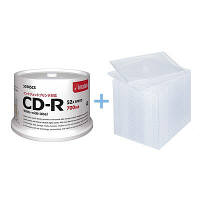 【アウトレット】PCデータ用CDR700MB スピンドルケース 5mmプラケース付 CDR80PWBX50SCASE 1セット（50枚入） オリジナル
