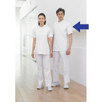 KAZEN　メンズXLA医務衣半袖　3L　ホワイト　XLA100-C/10-3L　（直送品）