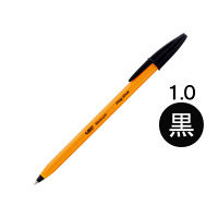 油性ボールペン　オレンジ　ミディアムEG　黒　1.0mm　20本　E-ORMJ20EGBLK　BICジャパン