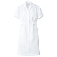 アイトス 花形ボタンワンピース（女性用） 861336-001 ホワイト LL 医療白衣（ナース服）（直送品）