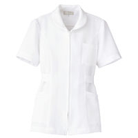 アイトス パイピングチュニック（女性用） 861338-001 ホワイト 4L 医療白衣 ナースジャケット（直送品）