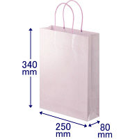 手提げ紙袋　丸紐　ブライトーンパールタイプ　パールローズ　L　1セット（30枚：10枚入×3袋）　スーパーバッグ  オリジナル