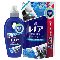 P&G　レノア本格消臭スポーツ　柔軟剤　フレッシュシトラスブルー　本体550ml＋詰替特大1.32Lセット