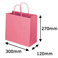 レザートーン手提袋　丸紐　ローズ　L　1箱（300枚：10枚入×30袋）　スーパーバッグ  オリジナル
