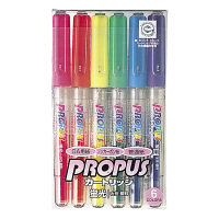 三菱鉛筆（uni） 蛍光ペン プロパス 6色セット（桃・橙・黄・緑・空色・紫） PUS1556C