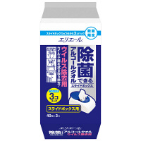 【アウトレット】ウェットティッシュ 除菌シート エリエール除菌できるアルコールタオルウイルス除去用ボックス　詰替　1箱（40枚入×36個）