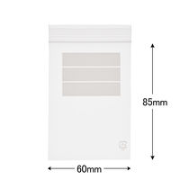 チャック袋（マット印刷）　0.05mm厚　A8　60mm×85mm　書き込み欄付き　1セット（1500枚：300枚入×5袋）  オリジナル