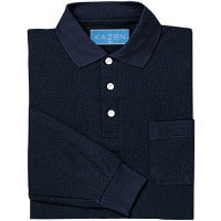 KAZEN（カゼン） ポロシャツ（長袖） ブラック LL 231-29 1着（直送品）