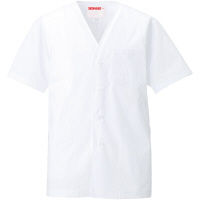 KAZEN（カゼン） 男性用衿なし調理衣半袖 ホワイト M 322-30 1着（直送品）
