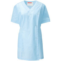 KAZEN（カゼン） レディスV衿調理衣半袖 サックス LL 527-31 1枚（直送品）