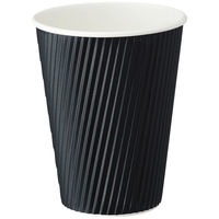 リップルカップ ブラック 12オンス 1箱（1200個：40個入×30袋）ファーストレイト 紙コップ