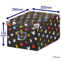 【アウトレット】キングジム　ディズニーマジックポケッツ　収納ボックス　黒　M　4066MP　1個