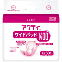 アクティ 大人用おむつ 尿とりパッド ワイドパッド 1400 38×71cm 1パック（30枚入）日本製紙クレシア