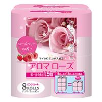 トイレットペーパー 8ロール入 再生紙 ダブル 45m ローズベリーの香り アロマローズ 1パック（8ロール入） 藤枝製紙