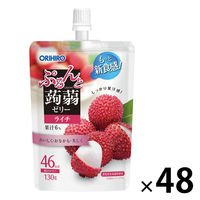 ぷるんと蒟蒻ゼリー　スタンディングタイプ　ライチ味　1箱（48個）　オリヒロ　栄養補助ゼリー