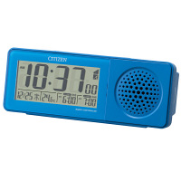【アウトレット】リズム　シチズン　スーパークリアトーンレッツ　電子音大音量（3種類）、カレンダー、温度計付　ブルー　1個　8RZ160-004