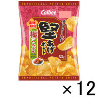 【アウトレット】カルビー　堅あげポテト　梅こんぶ味　1箱（63g×12袋入）