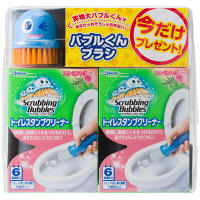【アウトレット】スクラビングバブル トイレスタンプクリーナー バブル君ミニブラシ付き 1セット(本体2本:1本×2) フローラルハーブ