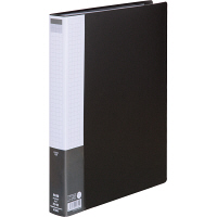 【アウトレット】アスクル　クリアーファイルベーシックカラー　A4タテ　60ポケット　背幅35mm　ダークグレー