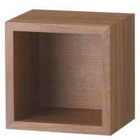 【SALE】 無印良品 壁に付けられる家具・箱・1マス・ウォールナット材 良品計画