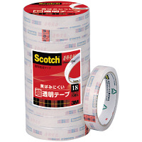 【アウトレット】スコッチ（R）透明粘着テープ　透明美色大巻18mm　1セット（20巻：10巻パック×2）　BK-18VP　スリーエム