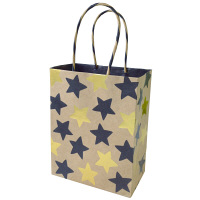 【アウトレット】クラフトギフトバッグ　M（ギフトシール付き）　star　金　1枚