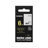 カシオ CASIO ネームランド テープ 透明タイプ 幅6mm 透明ラベル 黒文字 8m巻 XR-6X