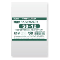 HEIKO クリスタルパック S8-12 横80×縦120mm 6751100 OPP袋 透明袋 1袋（100枚入） シモジマ 856-2679